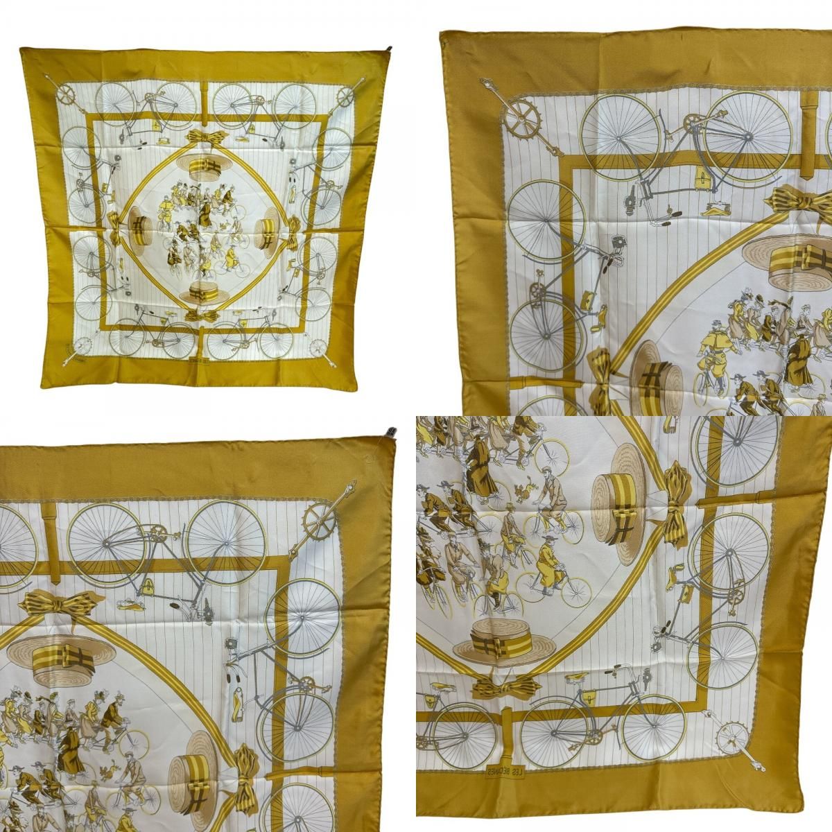 Hermes Carre 90 Les Becanes Bicycle Scarf — view 7