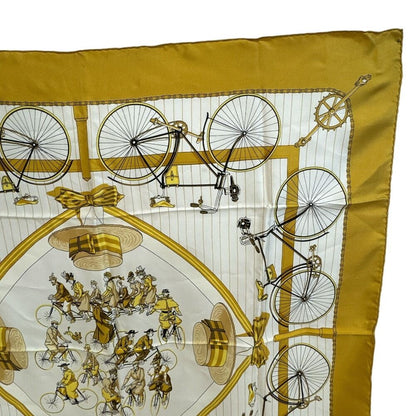 Hermes Carre 90 Les Becanes Bicycle Scarf — view 4