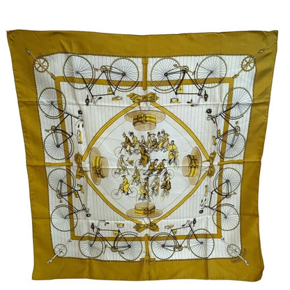 Hermes Carre 90 Les Becanes Bicycle Scarf — view 2