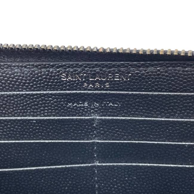 Saint Laurent Zip Around Wallet Black Monogram YSL Gray Leather Paris — view 6