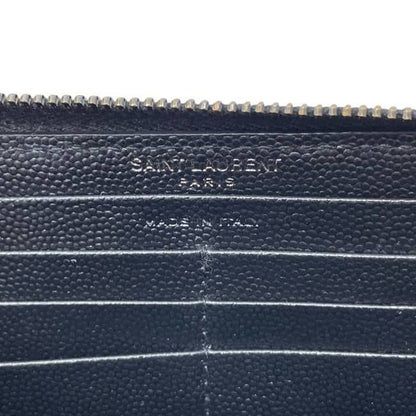 Saint Laurent Zip Around Wallet Black Monogram YSL Gray Leather Paris — view 6