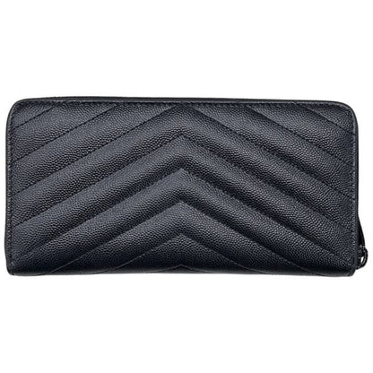 Saint Laurent Zip Around Wallet Black Monogram YSL Gray Leather Paris — view 3