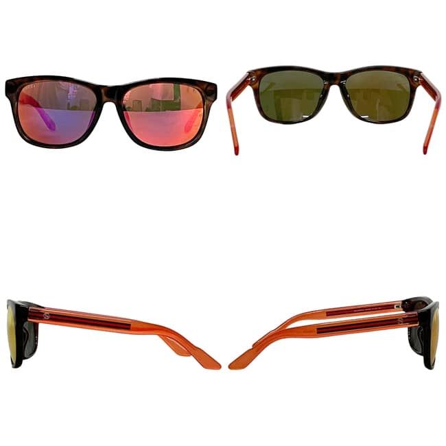 Gucci Sunglasses Mirror Orange Sherry Interlocking G Lens Acetate Eyewear — view 2