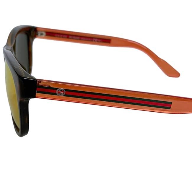 Gucci Sunglasses Mirror Orange Sherry Interlocking G Lens Acetate Eyewear — view 7