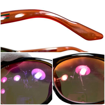 Gucci Sunglasses Mirror Orange Sherry Interlocking G Lens Acetate Eyewear — view 5