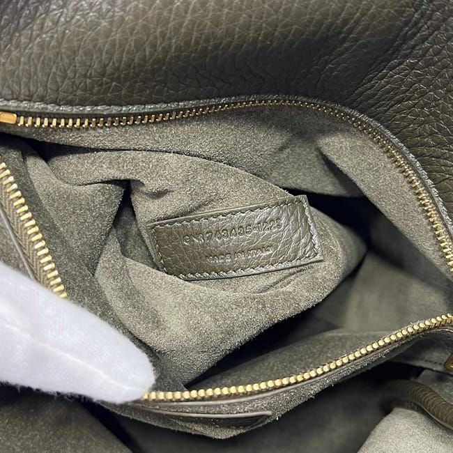 Saint Laurent Tote Bag Suncassette le 5 7 Bea Khaki Green YSL Leather Paris — view 6