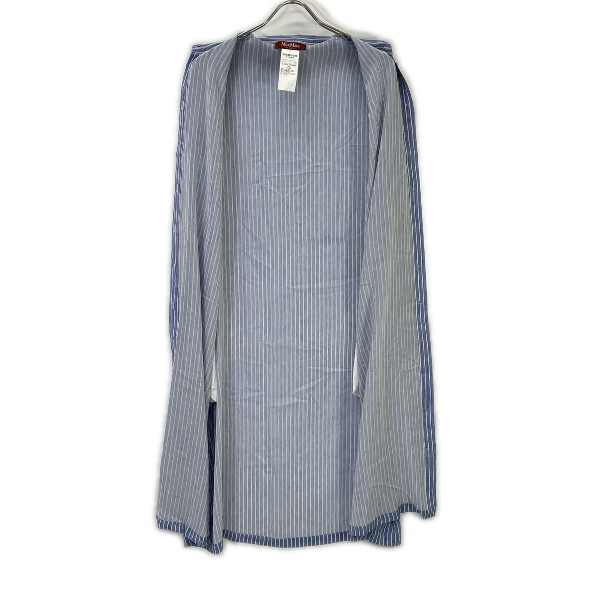 Max Mara Studio Blue Silk Striped Shirt Dress 38 — view 3