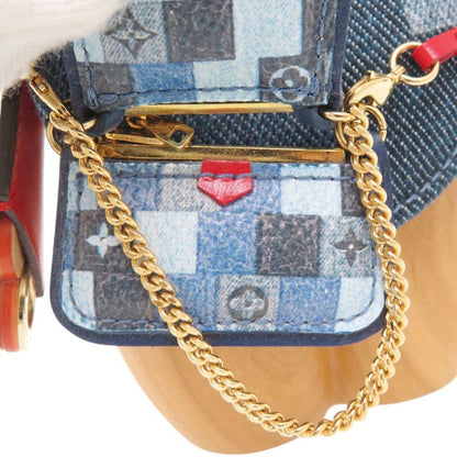 Louis Vuitton Vivienne Monogram Denim Wood Blue Object Shoulder Bag — view 7