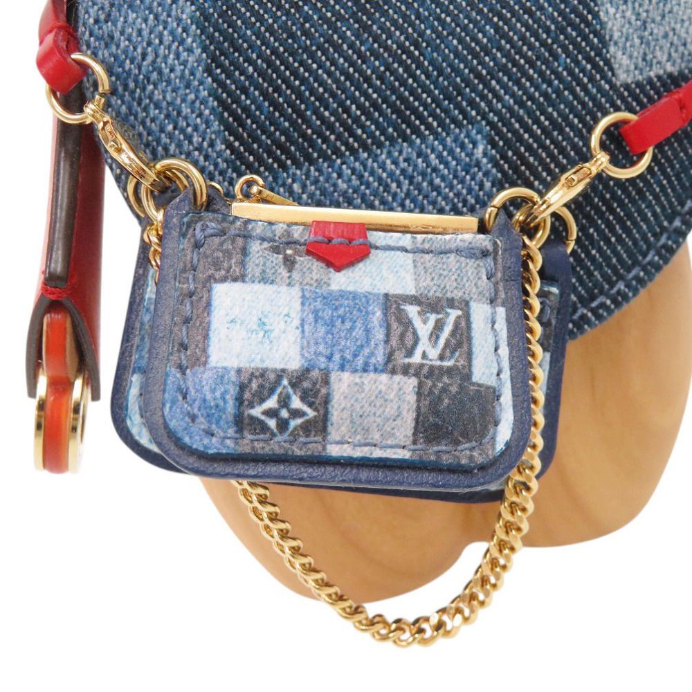 Louis Vuitton Vivienne Monogram Denim Wood Blue Object Shoulder Bag — view 6