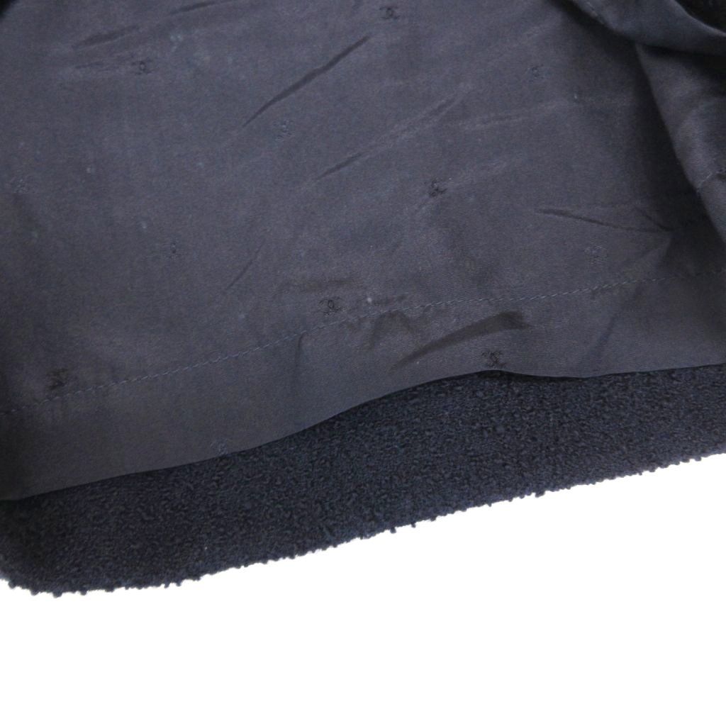 Chanel Boutique Vintage Tweed Tight Skirt Long Calfskin CC Logo Button 38 Navy — view 4