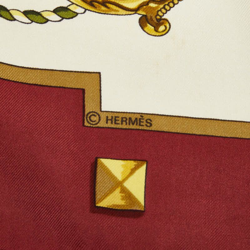 Hermes Carre 90 Les Cles Key Pattern Scarf Large Multicolor Silk — view 5