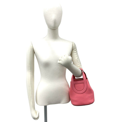 Hermes In The Loop 18 Taurillon Clemence Leather Handbag Mini Tote Rose Azalea — view 2