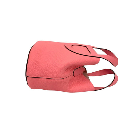 Hermes In The Loop 18 Taurillon Clemence Leather Handbag Mini Tote Rose Azalea — view 6