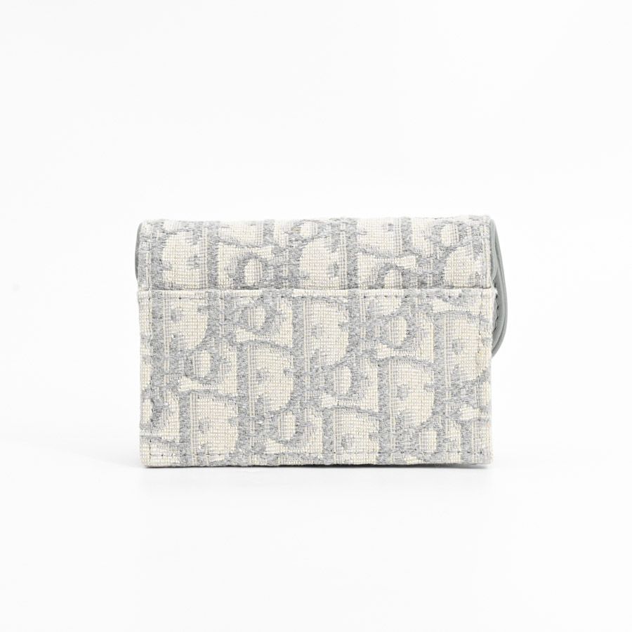 Dior Card Case Saddle Blue Mucard Holder — view 3