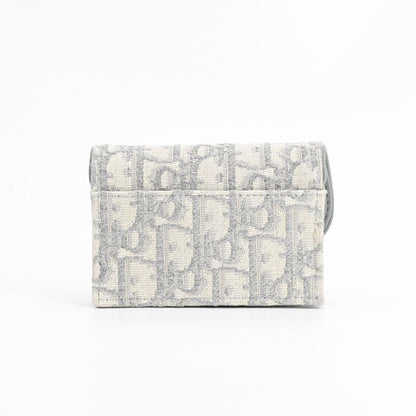 Dior Card Case Saddle Blue Mucard Holder — view 3