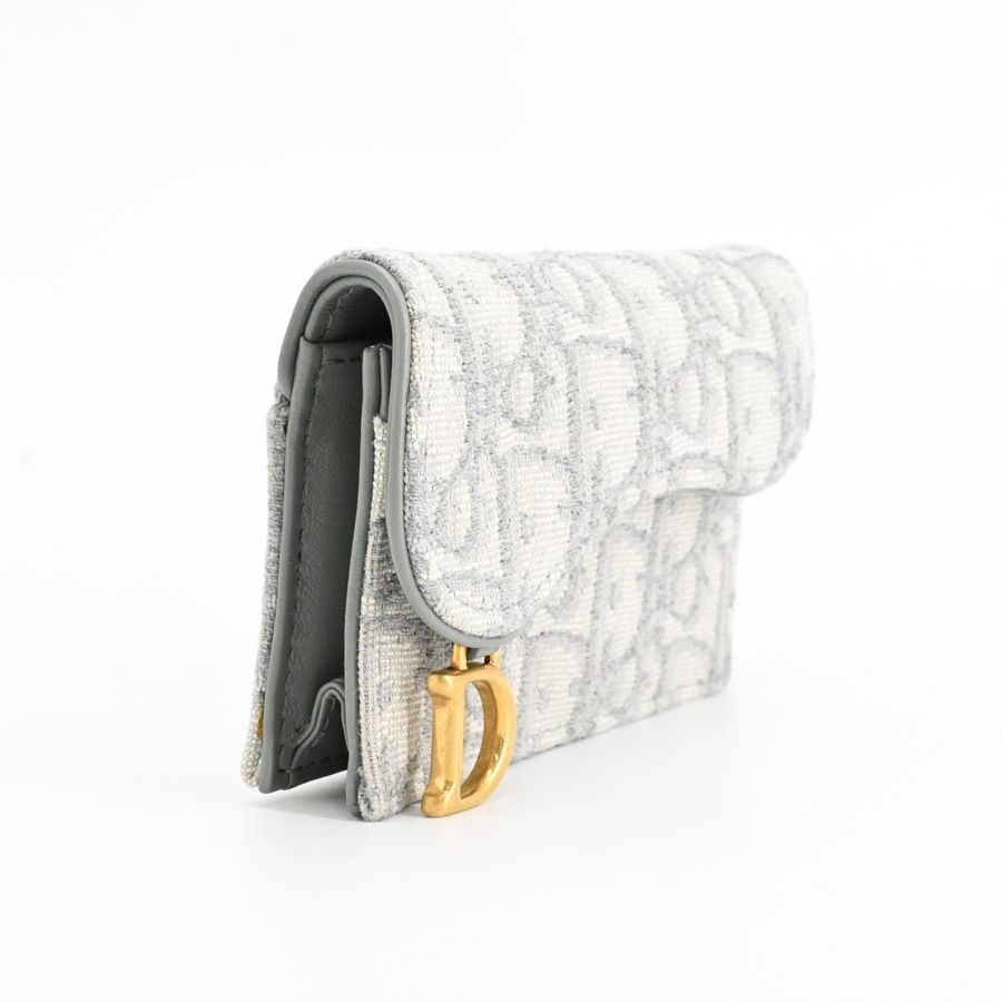 Dior Card Case Saddle Blue Mucard Holder — view 2