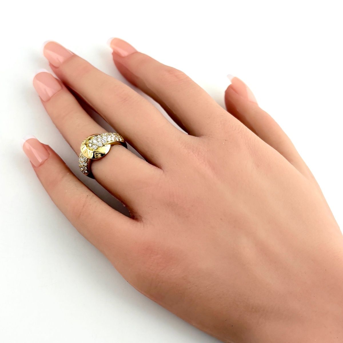 Celine Pave Diamond Ring Yellow Gold — view 6