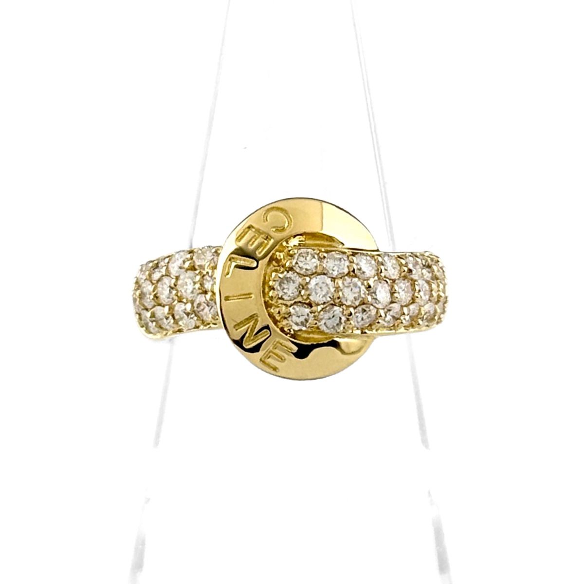 Celine Pave Diamond Ring Yellow Gold
