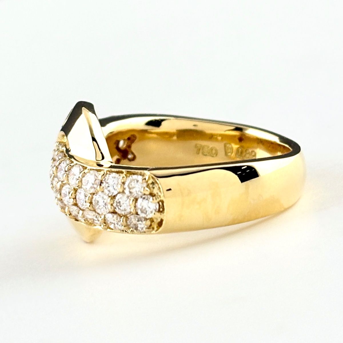 Celine Pave Diamond Ring Yellow Gold — view 3