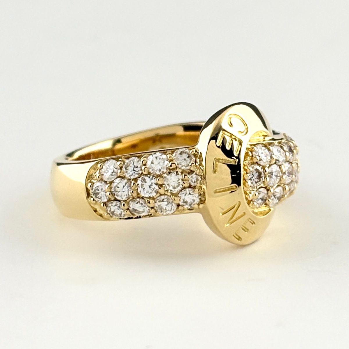 Celine Pave Diamond Ring Yellow Gold — view 5
