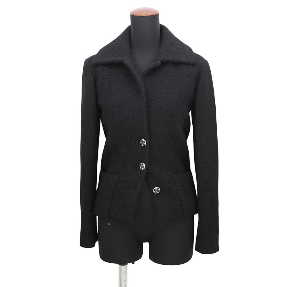 Chanel Jacket Wool 36 Black