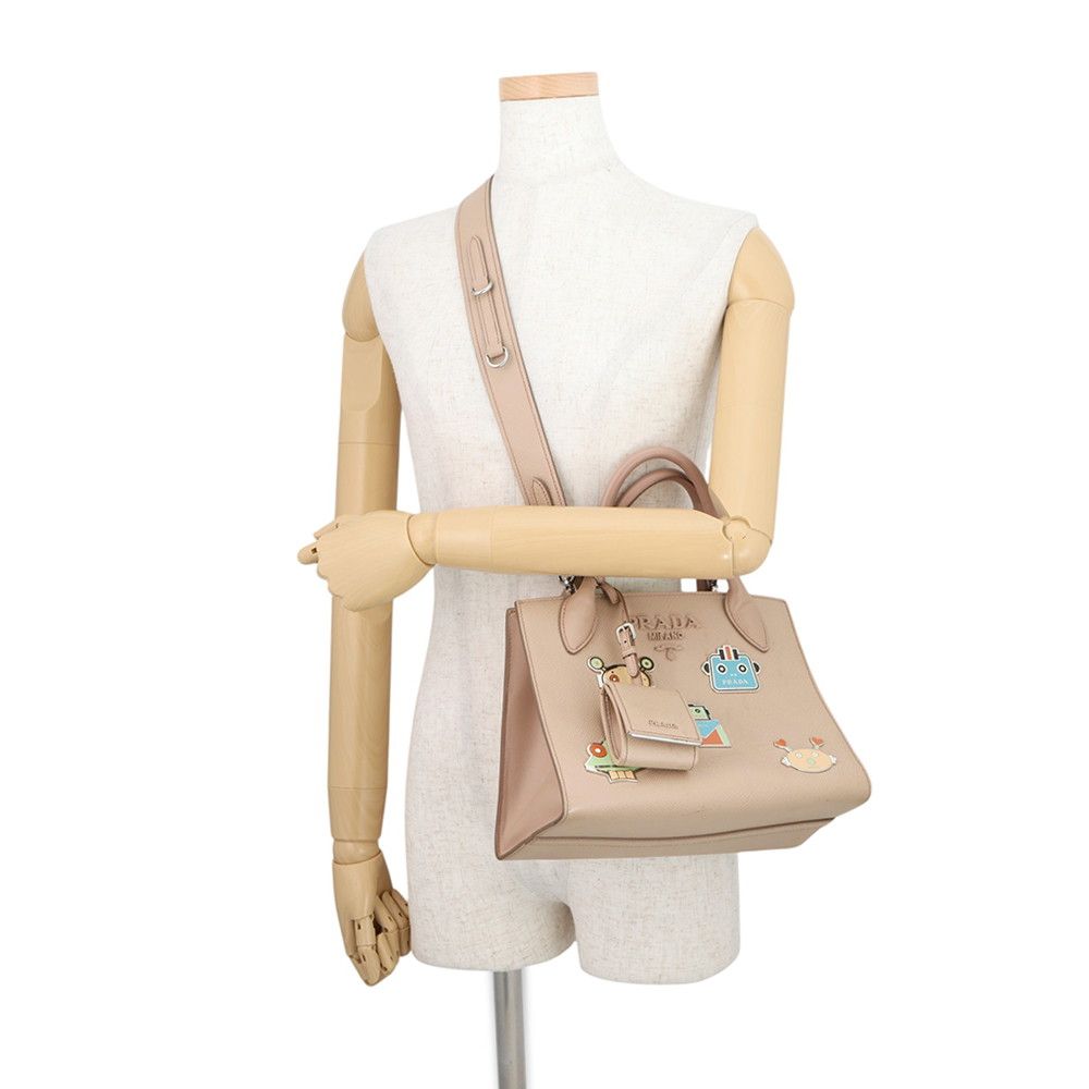 Prada Handbag Robot Motif Saffiano Leather 2-Way — view 5