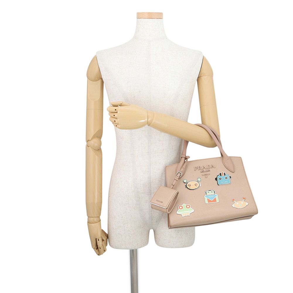 Prada Handbag Robot Motif Saffiano Leather 2-Way — view 4