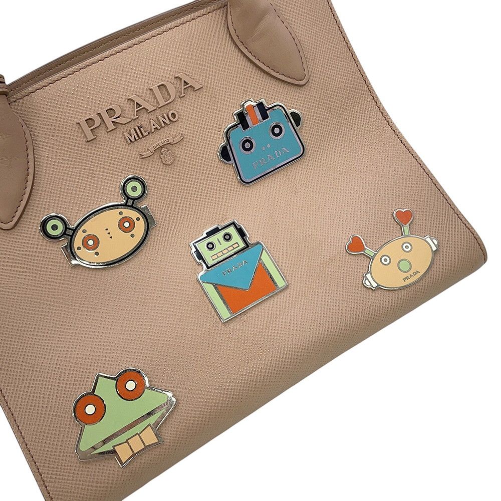 Prada Handbag Robot Motif Saffiano Leather 2-Way — view 7