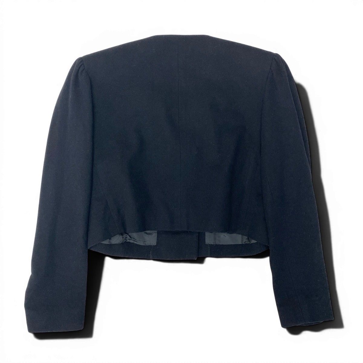 Saint Laurent Wool Short Jacket Puff Sleeves M Black — view 3