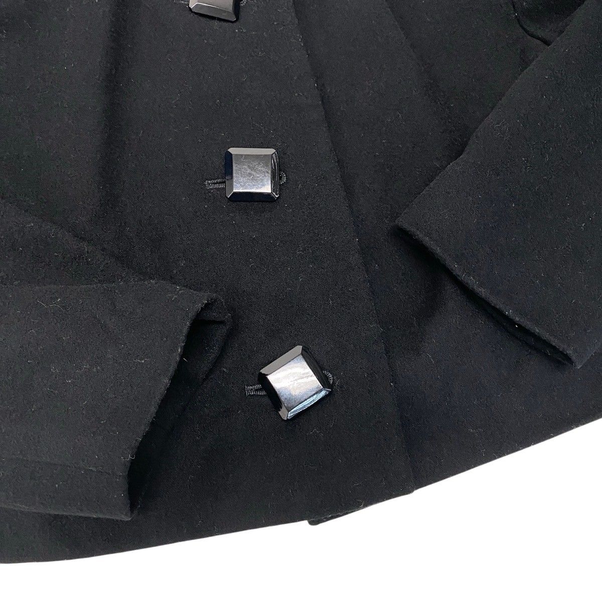 Saint Laurent Wool Short Jacket Puff Sleeves M Black — view 6