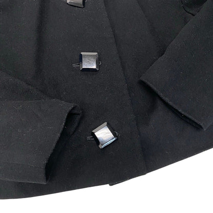 Saint Laurent Wool Short Jacket Puff Sleeves M Black — view 6