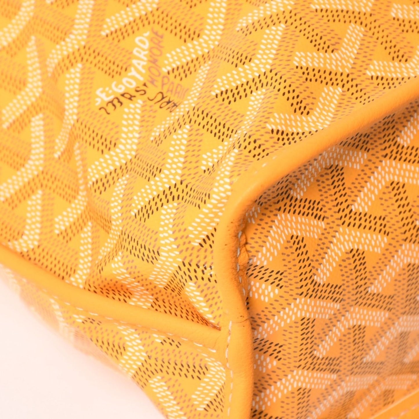Goyard Angers Mini Tote Yellow Handbag Calfskin Din Canvas — view 8