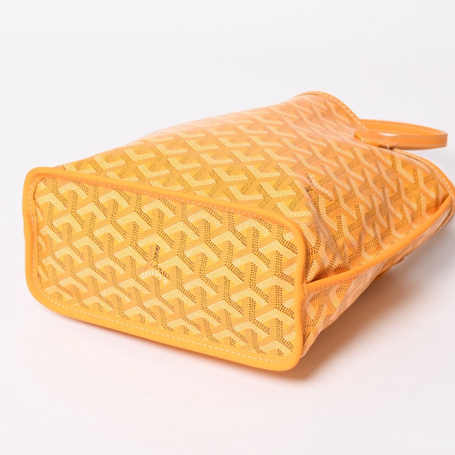 Goyard Angers Mini Tote Yellow Handbag Calfskin Din Canvas — view 6