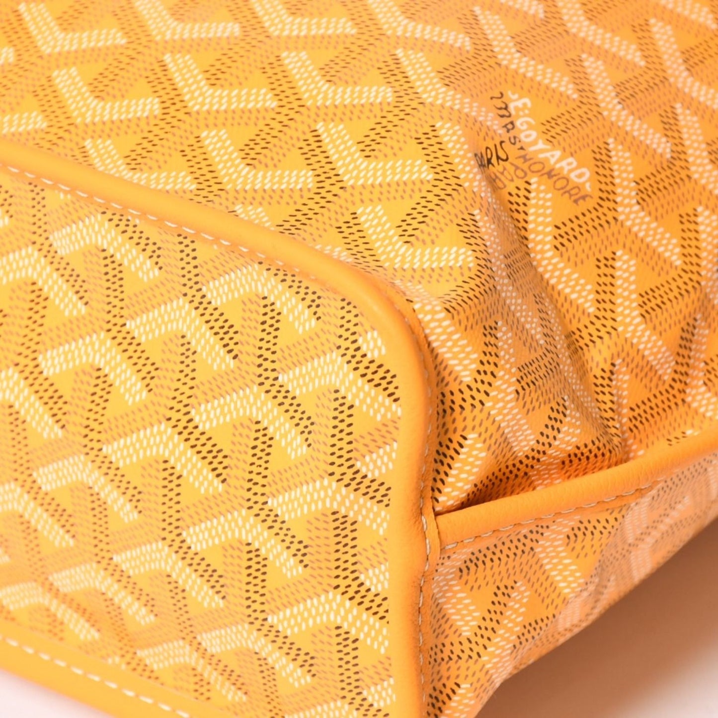 Goyard Angers Mini Tote Yellow Handbag Calfskin Din Canvas — view 7