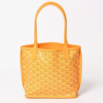 Goyard Angers Mini Tote Yellow Handbag Calfskin Din Canvas