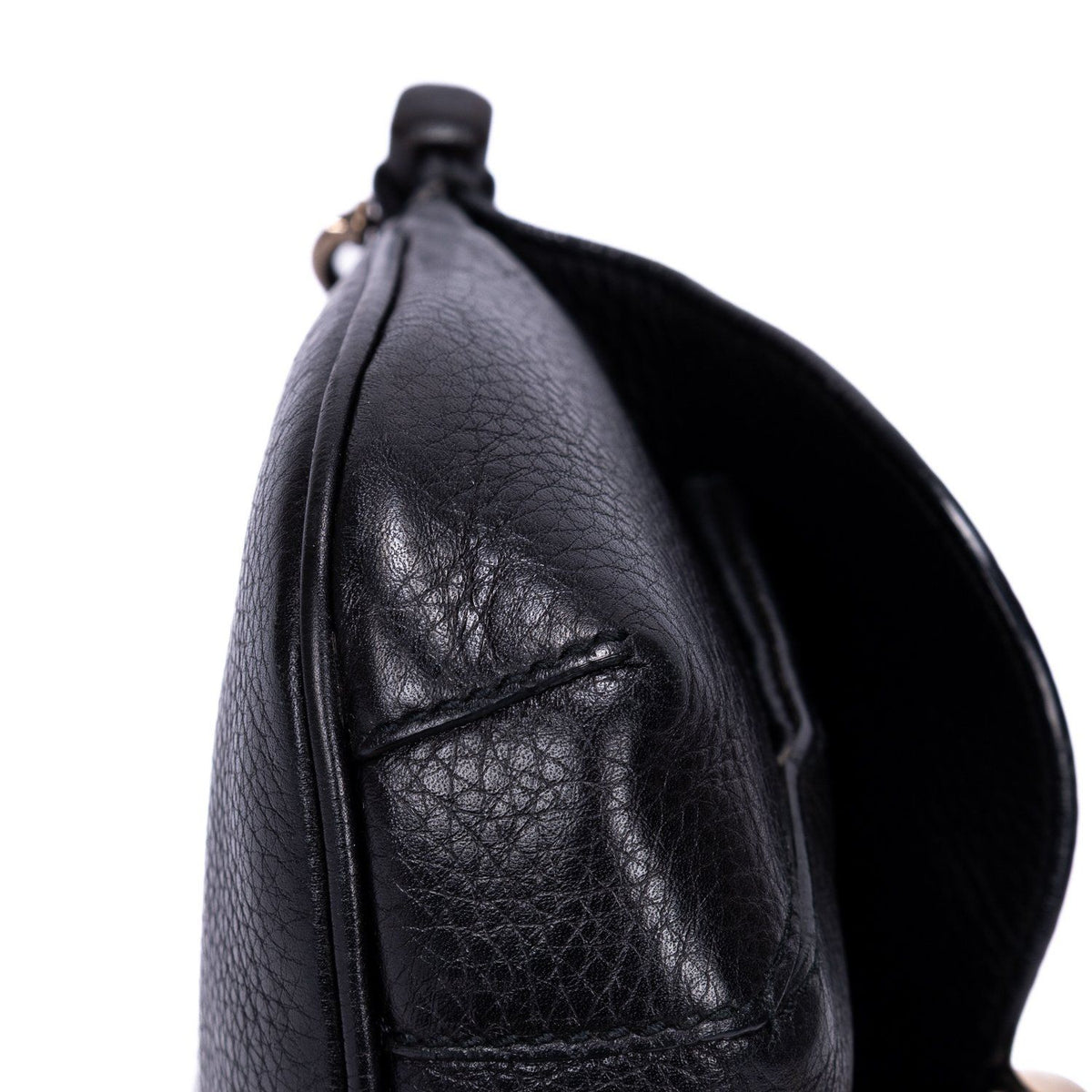Gucci Bamboo Nouveau Fringe Small Crossbody Black Spike Calfskin Leather — view 8