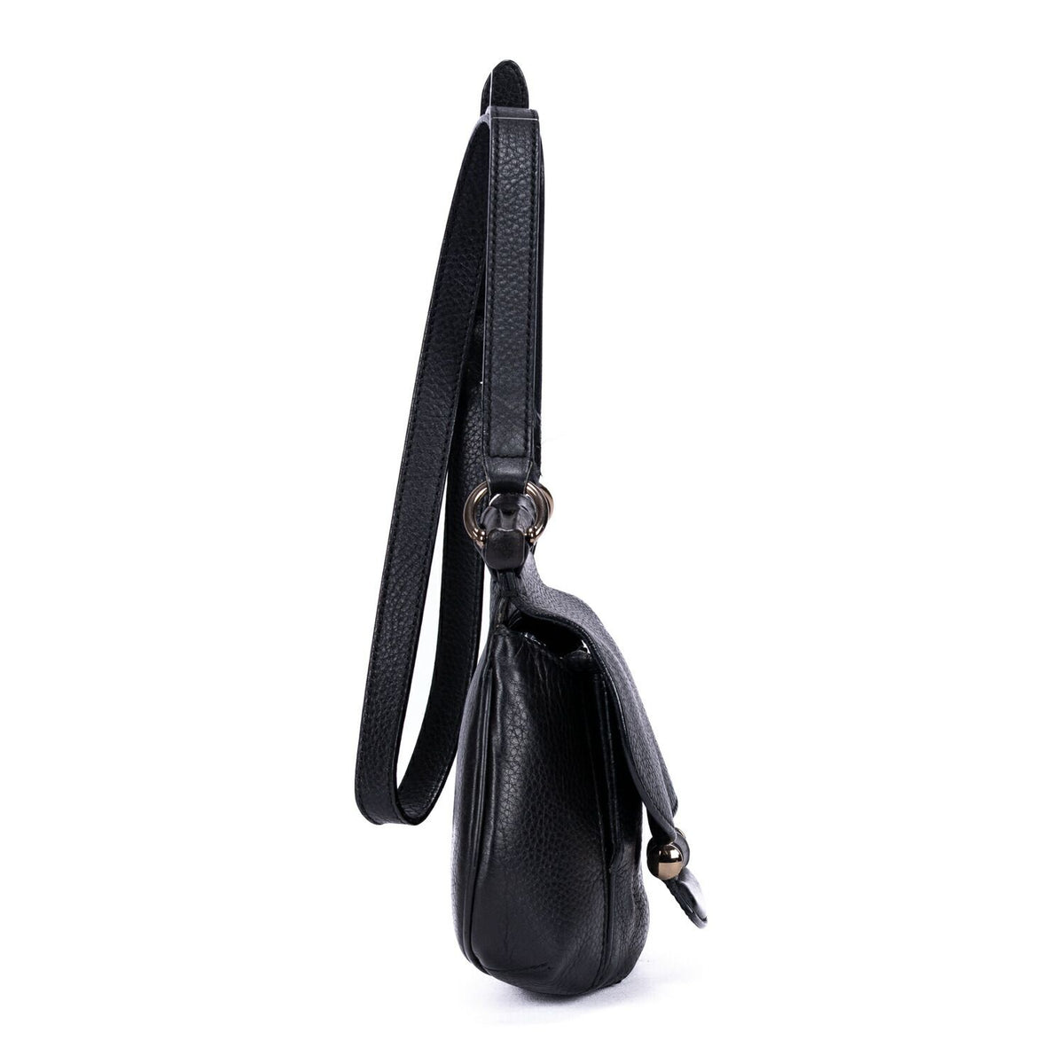Gucci Bamboo Nouveau Fringe Small Crossbody Black Spike Calfskin Leather — view 4