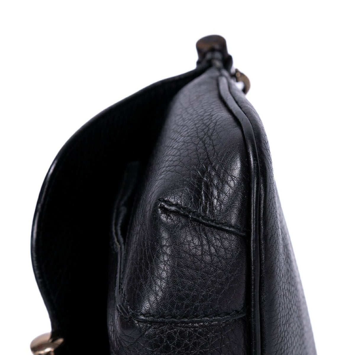 Gucci Bamboo Nouveau Fringe Small Crossbody Black Spike Calfskin Leather — view 7