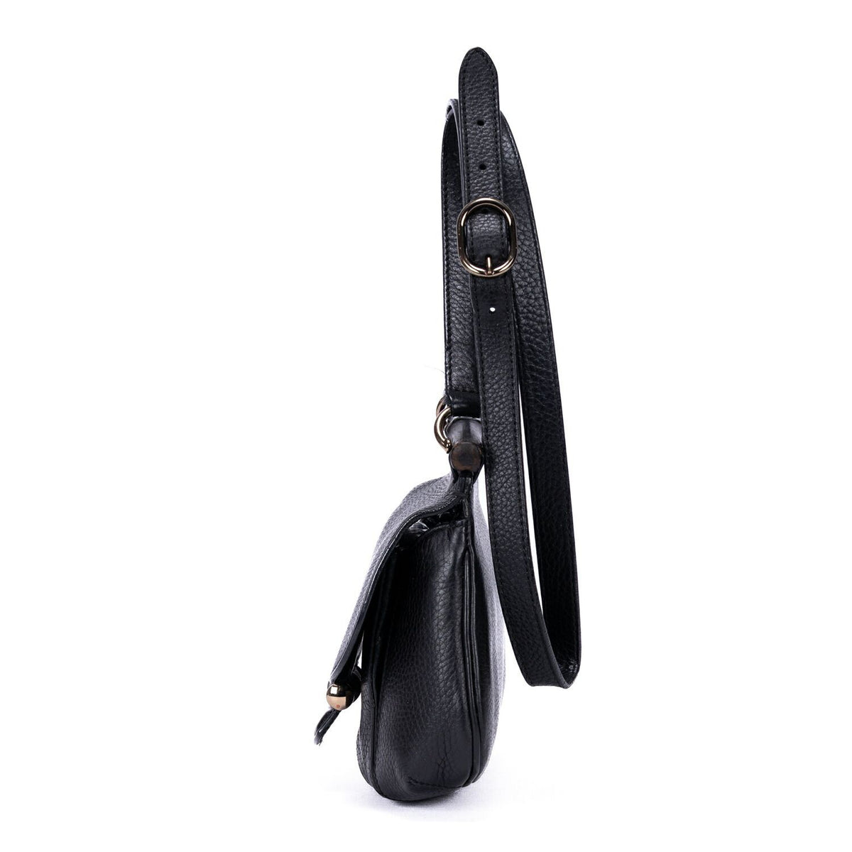 Gucci Bamboo Nouveau Fringe Small Crossbody Black Spike Calfskin Leather — view 3