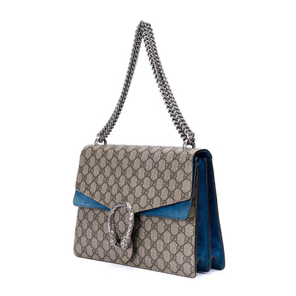 Gucci Tiger Dionysus Chain Crossbody Beige Blue Supreme Canvas — view 2