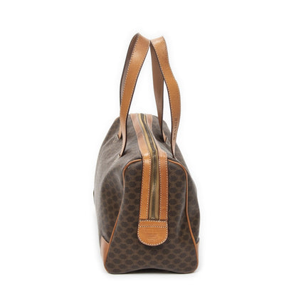 Celine Vintage Small Boston Brown Tan Macadam Canvas Shoulder Bag — view 4