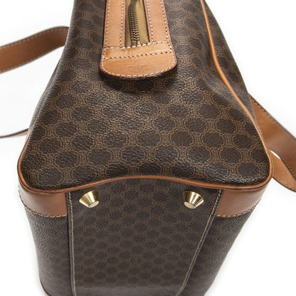 Celine Vintage Small Boston Brown Tan Macadam Canvas Shoulder Bag — view 8