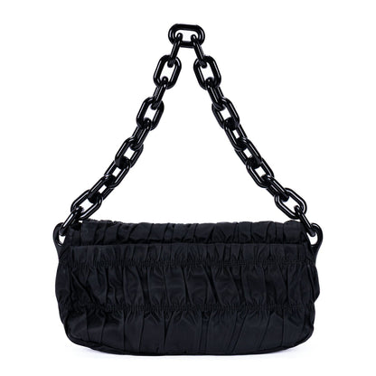 Prada Tessuto Gaufre Chain Bag Black Nylon Canvas — view 5