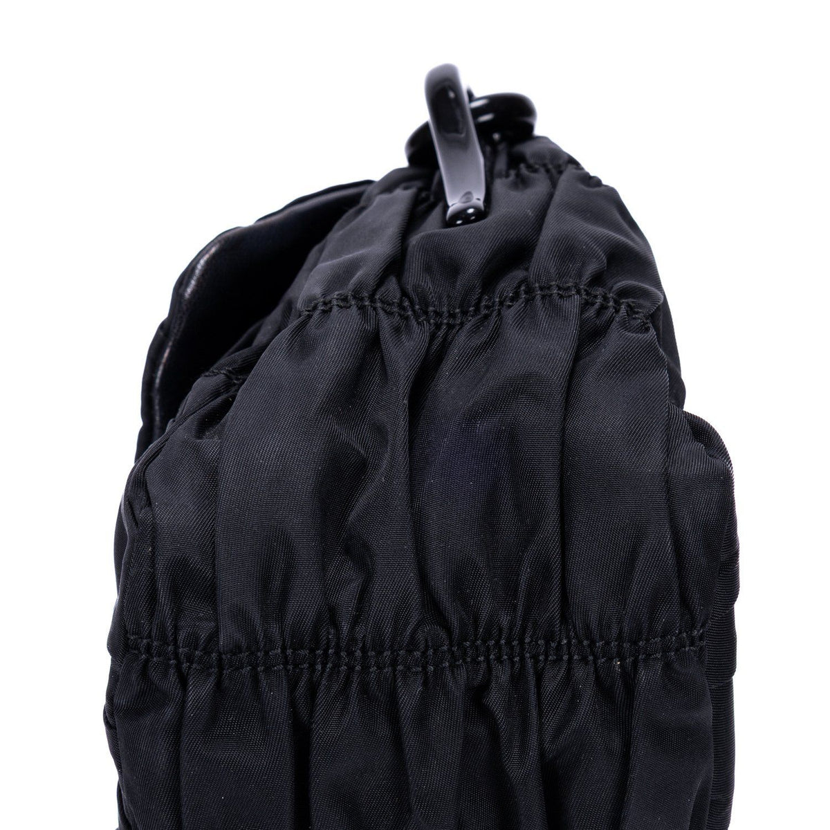 Prada Tessuto Gaufre Chain Bag Black Nylon Canvas — view 7