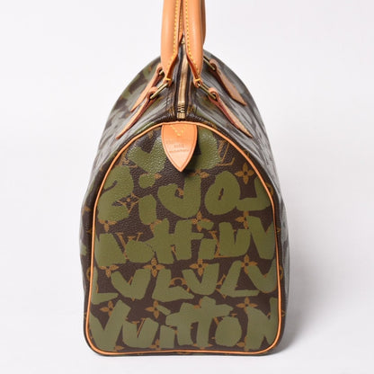 Louis Vuitton Handbag Speedy 30 Monogram Graffiti Khaki Gold — view 4