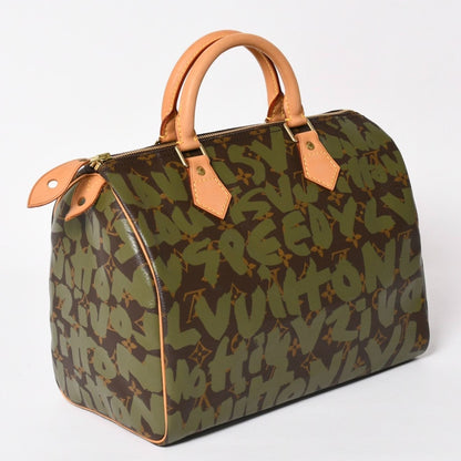 Louis Vuitton Handbag Speedy 30 Monogram Graffiti Khaki Gold — view 3