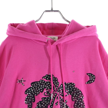 Celine Palm Tree Studded Hoodie Pullover Pink — view 3