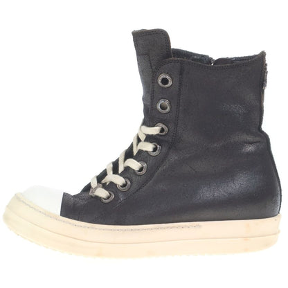 Chrome Hearts Ramones Silver Decorative Leather High Cut Sneakers Black