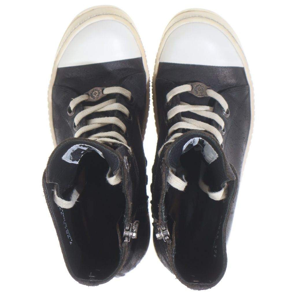 Chrome Hearts Ramones Silver Decorative Leather High Cut Sneakers Black — view 4