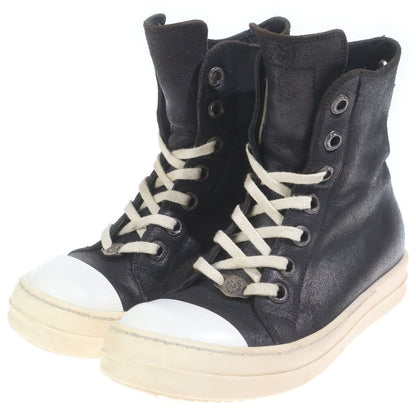 Chrome Hearts Ramones Silver Decorative Leather High Cut Sneakers Black — view 2